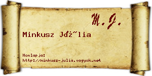 Minkusz Júlia névjegykártya